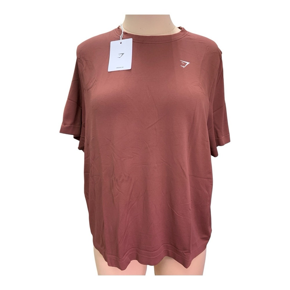 GYMSHARK Everyday Seamless Short Sleeve T-Shirt Regular Fit Red Size X-Large